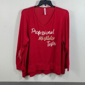 Sleep by Cacique Professional Mistletoe Tester Sweater Top Plus Size 18/20
